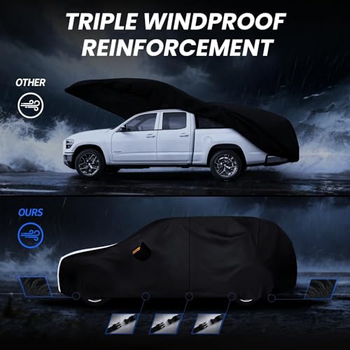 Image of Multi-Layer Car Cover Custom Fit for Hyundai Tucson (ix35)(2015-2026), 100% Waterproof All Weather for Automobiles, Gift with Towel, Heavy Duty Car Covers for Rain Sun UV Protection with Door Zipper