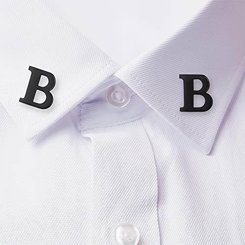 Image of HONEY BEAR Initial Alphabet Letter Lapel Pins Collar Badge Brooches for Mens /Womens Shirt Dress Decoration Black