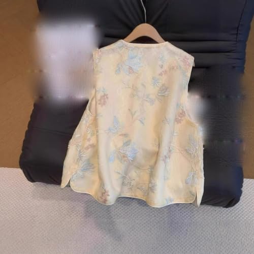 Chal bordado estilo chino para mujer capa sin mangas de otoño 2