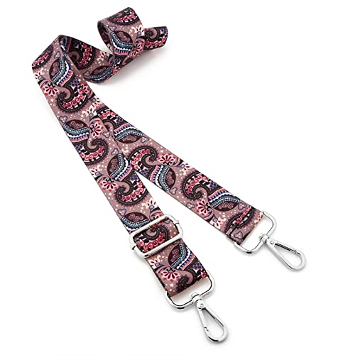 Image of Silvery Buckles Wide Shoulder Strap Adjustable Replacement Belt Crossbody Canvas Bag Handbag