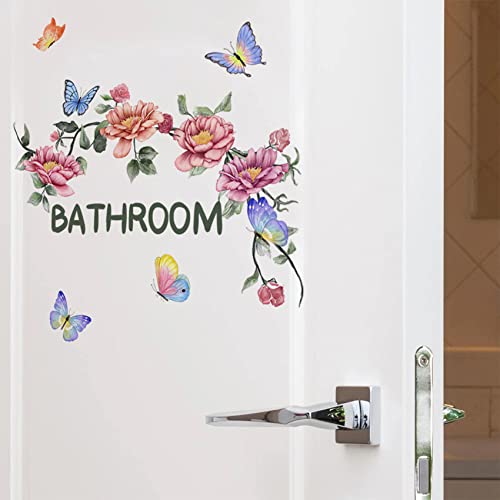 Set de 2 Vinilos Decorativos Flores y Mariposas para Baño miniatura 4
