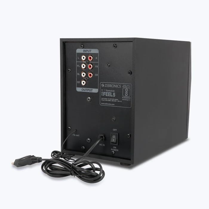 Image of ZEBRONICS Zeb Feel 5 5.1 Home Theatre Speaker with 80W Output, Bluetooth v5.0, USB, AUX, FM Radio, Powerful Subwoofer, LED Display, Remote, Volume & Bass Control