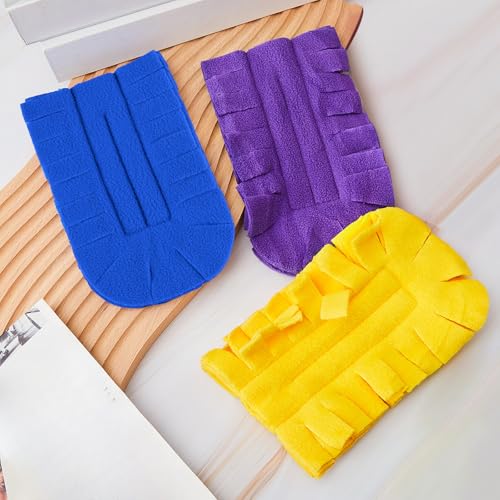 Image of Zubebe 6 Pcs Reusable Duster Refills Fleece,Blue, Yellow, Purple | Soft Polyester Fiber Flat Duster Refill Multi Surface Washable Cleaning Pad Tools for Home, Blinds, Car, Pet, Furniture, Fans