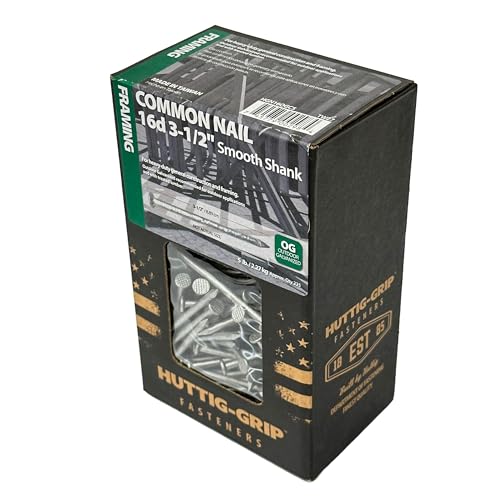 Huttig-Grip 3-1/2 in Framing Common Nail 16d Size, Outdoor Galvanized...