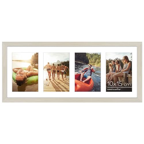 Americanflat Bilderrahmen Collage 10x15 cm Helles Holz - Bilderrahmen 20x51...