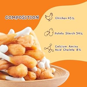   Jungle-Calling-Chewy-Chicken-Dog-Treats-Rawhide-Free-Real-Chicken-Calcium-Bone-Teeth-Clean-Breath-Fresh-Dog-Training-Treats