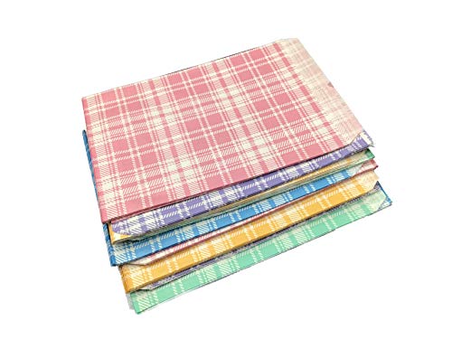 N'icepackaging 300 Qty 4" X 6" Decorative Flat Paper Gift Bags - Mixed Plaid Pattern On White Kraft Bags - For Sales/Treats/Parties Cookies/Gifts #TOP1