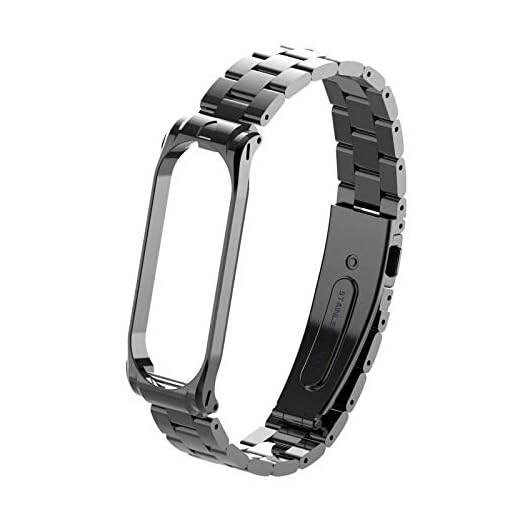 VANLUCKY 16 cm – 22 cm kompatibel med Mi Band3/Xiaomi band 4 metallband utbyte, rostfritt stål reserv armband tillbehör för Xiaomi Mi band 3/mi band 4 rem (ingen spårare) M