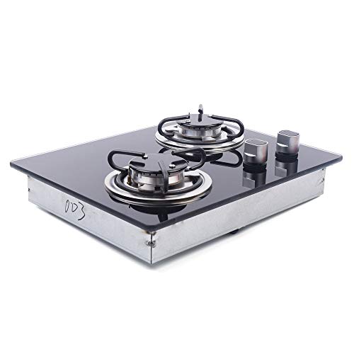 Boat Caravan RV Gas Cooktop GRB003, RV Cooktop Stove, 2 Burner Dropin