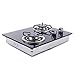 Boat Caravan RV Gas Cooktop GR-B003, RV Cooktop Stove, 2 Burner Drop-in RV Gas Stove with Tempered Glass Panel for Outdoor Kitchen Household RV Picnics