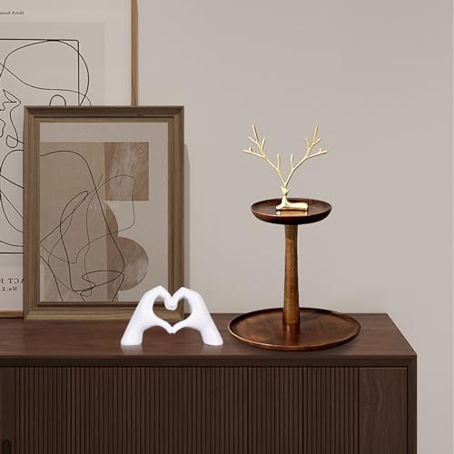 Estatua decorativa mano con corazón blanco miniatura 6