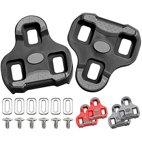 Tacobey KEO Grip Bicycle Cleats Compatible with Look Cleats, Indoor Outdoor Cycling & Road Bike Shoe Plate Set, Compatible with Keo Structure & Keo Pedals with Grip, Black 0° Float Cover