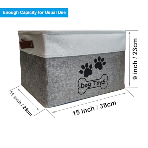 Dog Toy Basket Collapsible Dog Toy Box with Handles Foldable Dog Toy Bin for Pet Toys,Accessories - Image 6