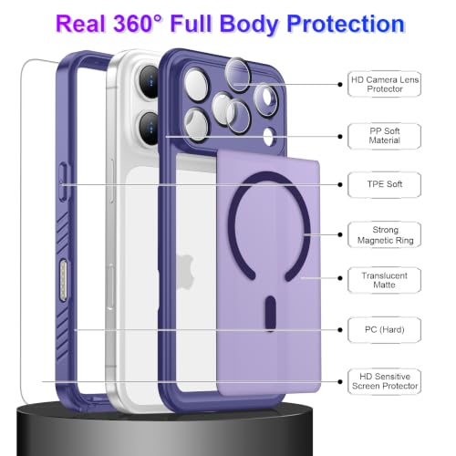Coque antichoc iPhone 17 Pro Max pour photo sous-marine violette