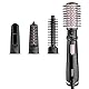 BaByliss Dry, Straighten and Style - Rotierende Warmluftbürste, 1000W Ionen Rundbürstenföhn mit 4 Aufsätzen zum Föhnen, Glätten, Volumen kreieren, Schwarz, AS200E