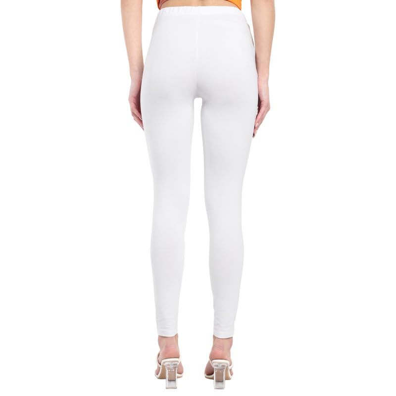 Image of ONE SKY Women Full Length Leggings | Cotton Modal Spandex Blend | High Waist Stretchable & Bio-Washed Fabric | Colour-Lock Technology | Comfortable Leggings for Women