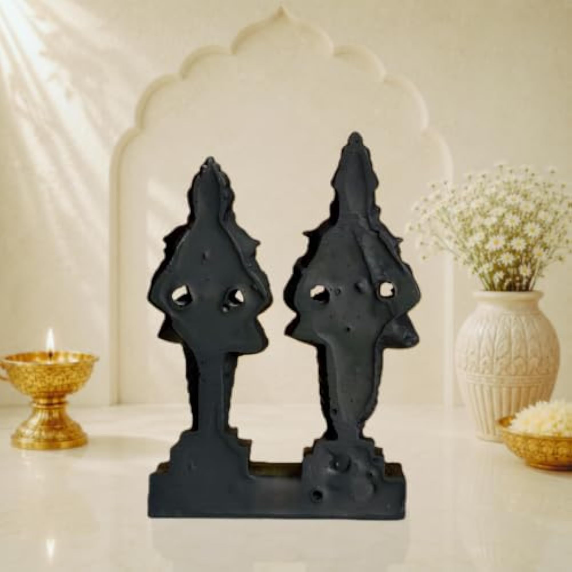 Vitthal Rukmini Black Statue for Home Decor and Gifting
