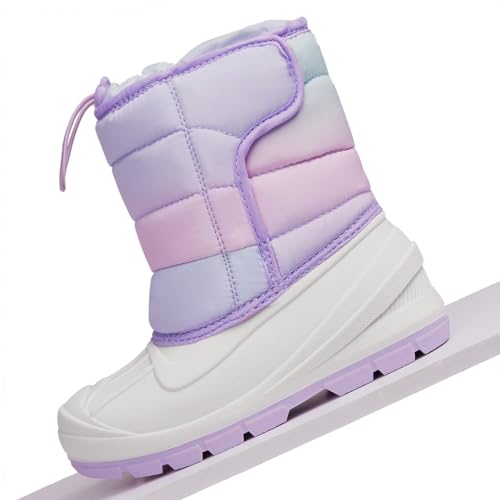 MORENDL Toddler Snow Boots Boys Girls Waterproof Insulated Winter Boots Kids Warm Fur Shoes3