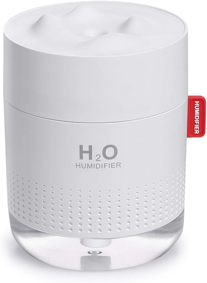 Humidificadores de 16.9 fl oz, humidificadores de niebla fría Snow Mountain, 2 modos de pulverización, humidificador de aire para dormitorio, con