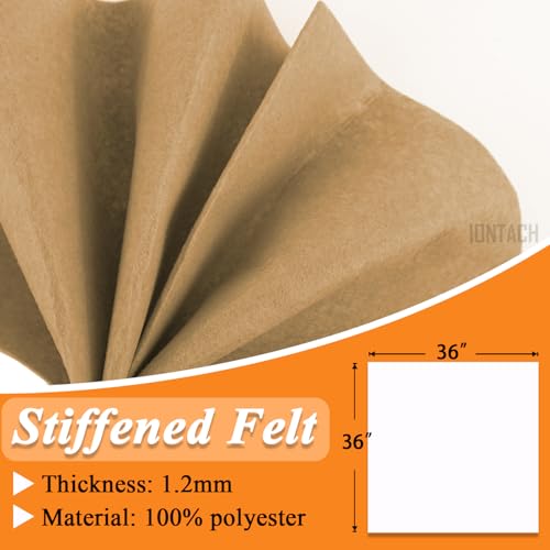 Image of IONTACH 36 inch X 36 inch Tan Stiff Felt Fabric 1.2mm Thick