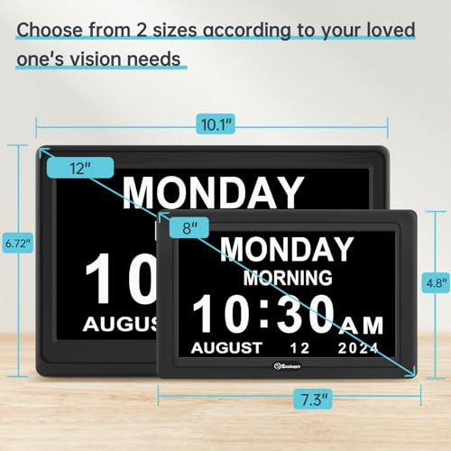 Soobest 12 inch Dementia Calendar Clock product photo Soobest 12 inch Dementia Calendar Clock product