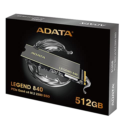 Image of ADATA Legend 840 512GB PCIe Gen4 x4 NVMe 1.4 M.2 Internal Gaming SSD Up to 5,000 MB /s (ALEG-840-512GCS)