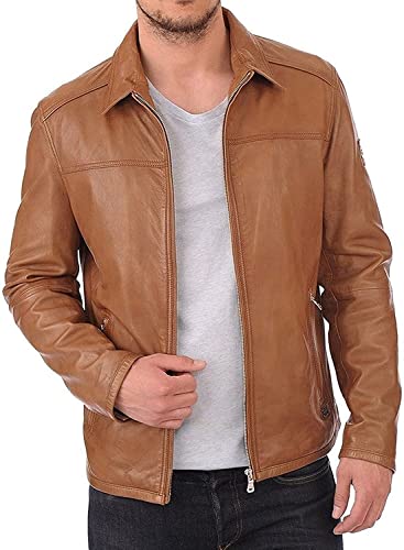 Real Lambskin Classic Leather Jacket | Genuine Leather Biker Jacket men