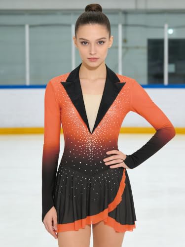 Robe danse latine orange pour cours de danse et entraînements - 3