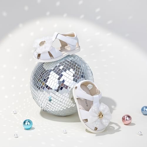 Image of Felix & Flora Toddler Girls Sandals Soft Rubber Princess Flat Shoes Flower Girl Shoes