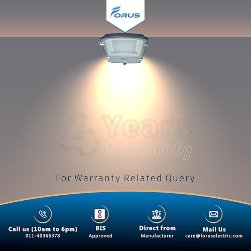 Image of Forus 30W LED Street Light Outdoor with 4 Year Warranty, High Lumen 120 lm /W Waterproof Yellow Light, Energy Saving Aluminium LED Street Lamp for Road, Parking Lot, Industrial Area Lighting (1 PC)