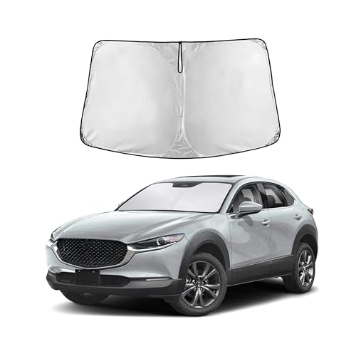 Image of EcoNour Windshield Sun Shade Compatible for Mazda CX-30 2019-2026 | Custom Fit Crossover Front Window Sunshade | Foldable Heat & UV Reflective Sun Visor