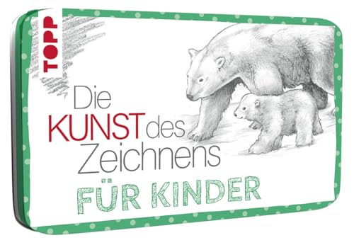 Die Kunst des Zeichnens für Kinder Zeichenmaterial mit Metalldose: Das Zeichenset für kleine Künstler: 3 Bleistifte (H, HB, 2B), Radiergummi, ... Spitzer in Designdose (19 x 11,5 x 1,9 cm)