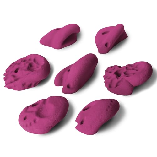 ALPIDEX 7 Presas De Escalada XL | Presas con Asas | Presas Extragrandes | Varias Formas Colores | Piedras Escalada | Bloques Escalada - Color:Violeta Viva