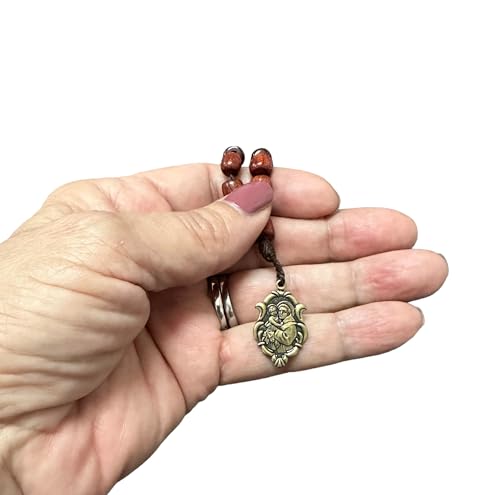 Catholica Shop Saint Anthony Wooden Beads Corded Chaplet Rosary with Antique Gold Medal. Made in Brazil4