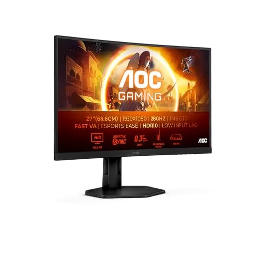AOC Gaming C27G4ZXU - 27 Zoll FHD Curved Monitor, 280 Hz, 0.3 ms, FreeSync Premium, HDR10 (1920x1080, 2X HDMI, DisplayPort, USB Hub) schwarz/grau