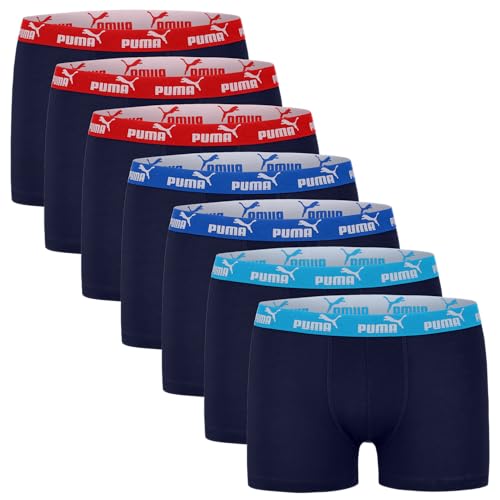 PUMA Boxershorts Jungen Kinder Unterhose Unterwäsche 7 er Pack Farbe:Navy Combo Bekleidung:122/128