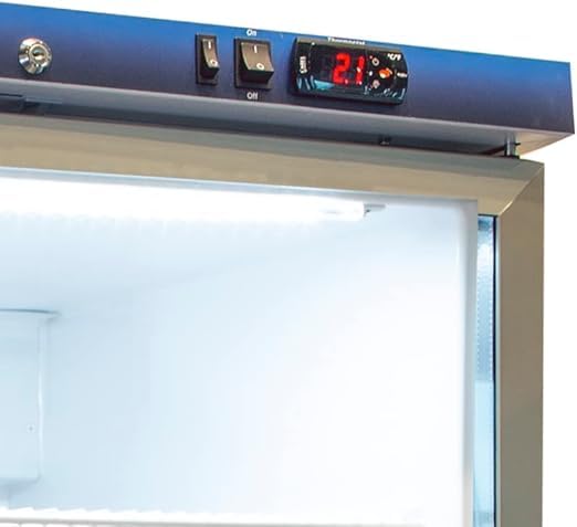 MBH- Frigorifero espositore verticale INOX con porta in vetro. Frigorifero espositore refrigerato 600 litri in acciaio inox. Vetrine frigo bibite per bar ristorante.