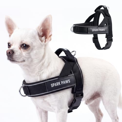 Image of Spark Paws No Pull Front Clip Dog Harness - Easy On, Padded and Lightweight | Two Clips, On in Seconds, Chest Bearing, Australian Style, No Throat Pressure, for Small Medium and Large Breeds