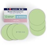magnetoplan Moderationskarten, rund| ø 190mm | 500 Stück | Moderationskarten in grün | Für Meetings und Präsentationen | FSC-zertifiziert und kunststofffrei verpackt