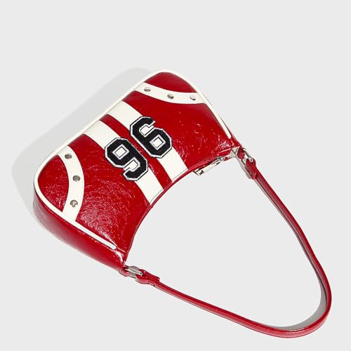 Underarm Bag for Women, Sports Style HandBag, Retro Shoulder Bag, Tote Bag Suitable for Important Occasions, Work, Travel(Red)3