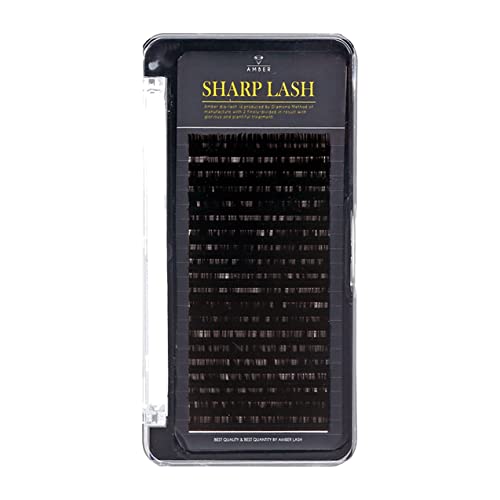Sharp Lash Premium Toray by Amber Lash, 20 Rows of Flat Split Lashes with Various Curls and Thickness for Professional Eyelash Extension (0.20mm L 15mm)