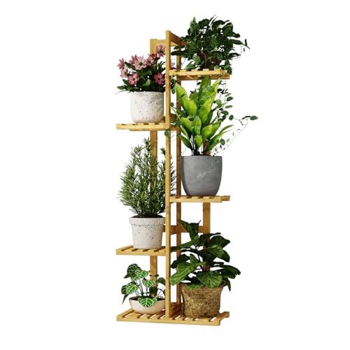 Bamworld Pflanzenständer Blumenständer Bambus Pflanzenregal Indoor...