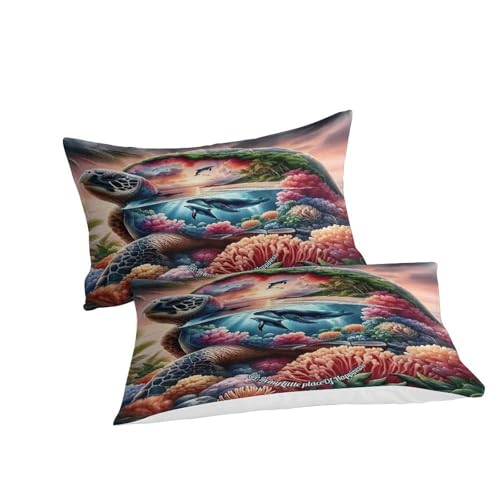 Housse de couette tortue de mer 140x200cm avec fermeture éclair - 3
