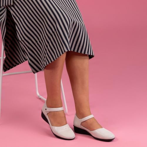 Image of Revere Osaka Mary Jane - Premium Leather - Orthotic-Friendly Removable Insoles - Adjustable Strap - Arch Support - Stylish Wedges for All-Day Comfort