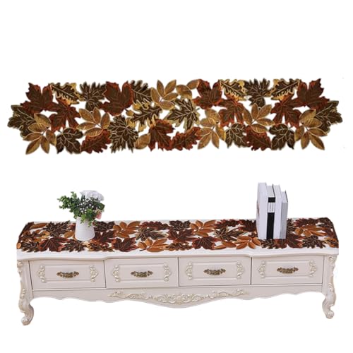 Chemin de table d'automne brodé pour décoration de Thanksgiving