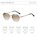 ZHZJQE Blue Mirror Frameless Gold Metal Ladies Sunglasses Men Rimless Brown Sun Glasses for Women Fashion Shades Eyeglass