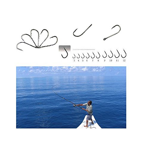 Futaba 50Pcs 10 Size Assorted Fishing Sharpened Hook Tackle Lure Bait