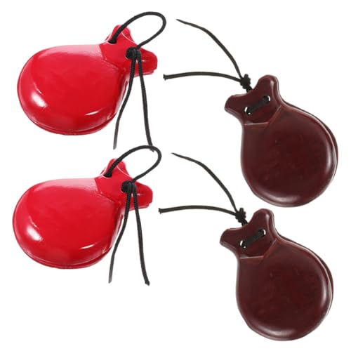 UPKOCH 4pcs Boys and Girls Wooden Castanets Musical Instruments Boys and Girls Rhythm Percussion Toys Childrens Handheld Music Instrument
