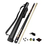 DeeRace プールキューセット ビリヤード プールスティック アメリカンビリヤードキュー メンズ レディース ブラック エイトファイナル 57インチ 木製ビリヤードキュー スヌーカーキュー, ブラック 11.5mm チップ