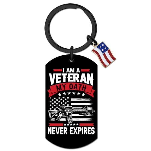 American Flag Army Veteran Keychain